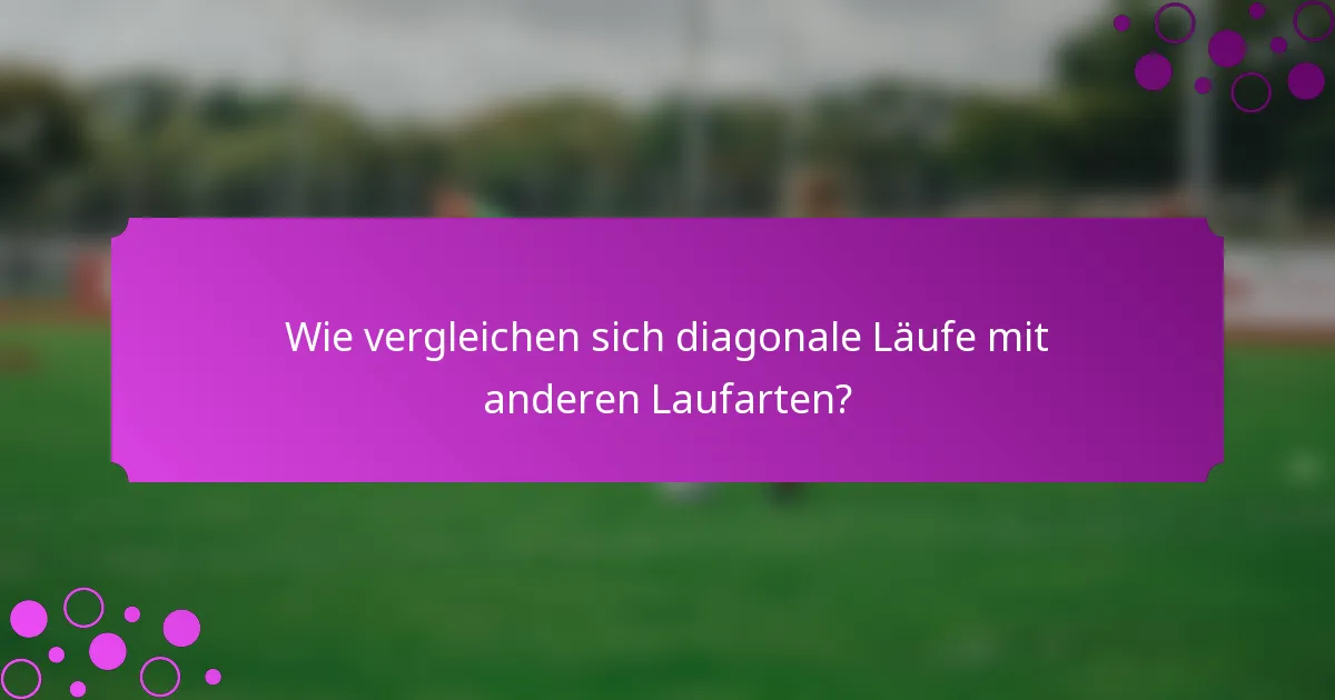 Wie vergleichen sich diagonale Läufe mit anderen Laufarten?